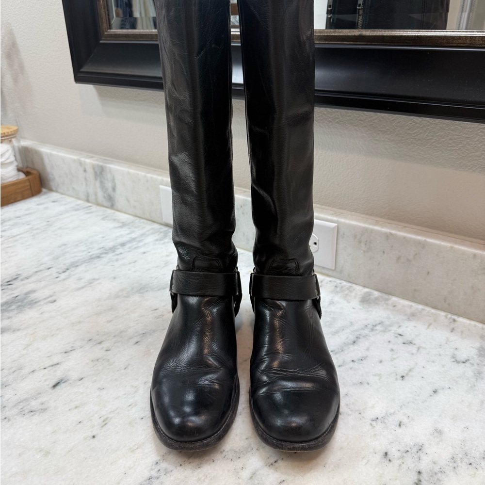 Black Frye Leather Knee-High Boots